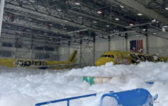 Spirit foam incident detroit courtesy of Airline.net